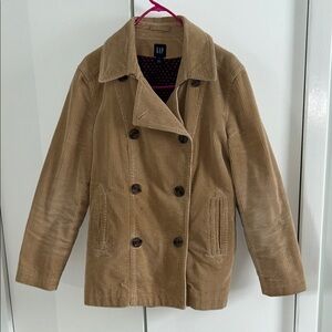 GAP Women's Brown Corduroy Pea Coat